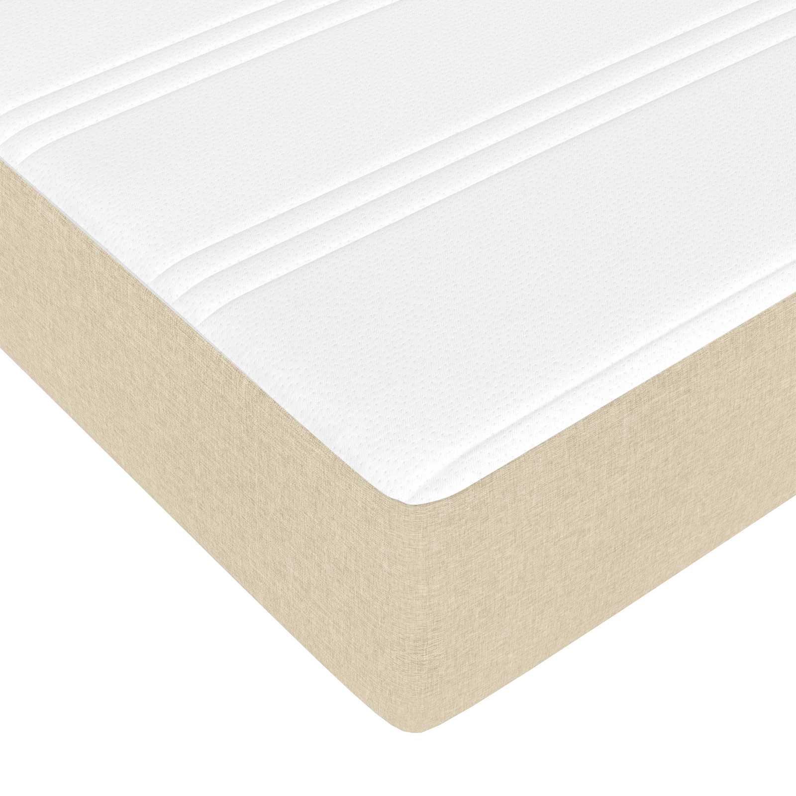 Bettgestell mit Matratze 2 stk. Creme Stoff