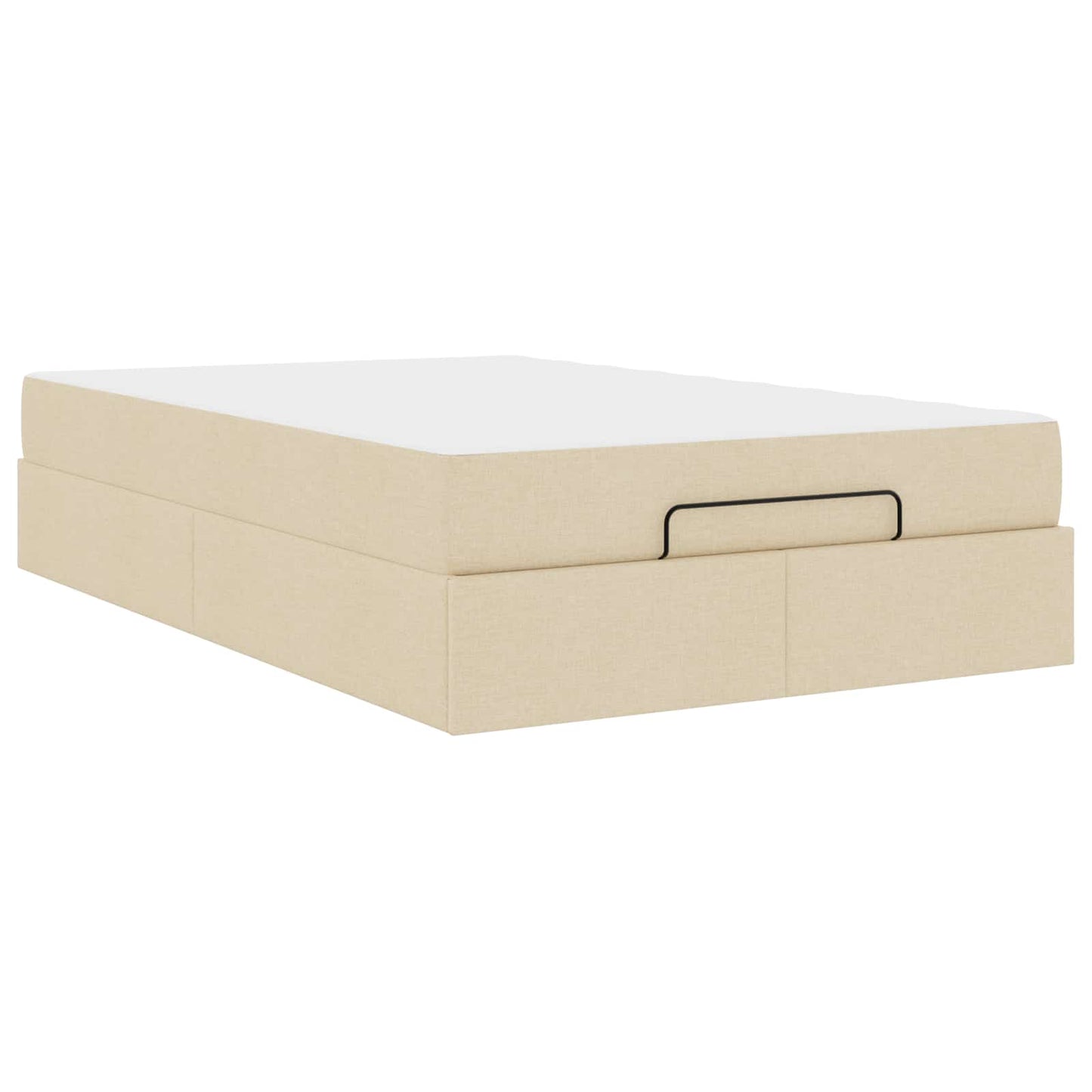 Bettgestell mit Matratze 2 stk. Creme Stoff