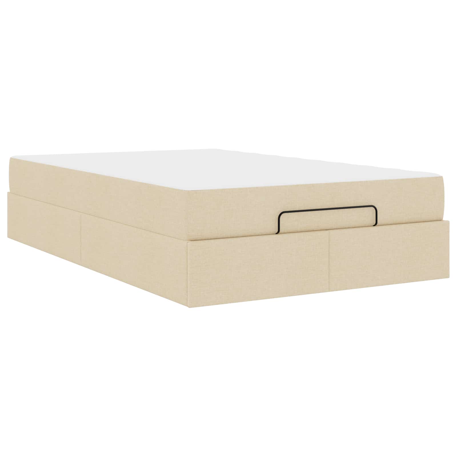 Bettgestell mit Matratze 2 stk. Creme Stoff