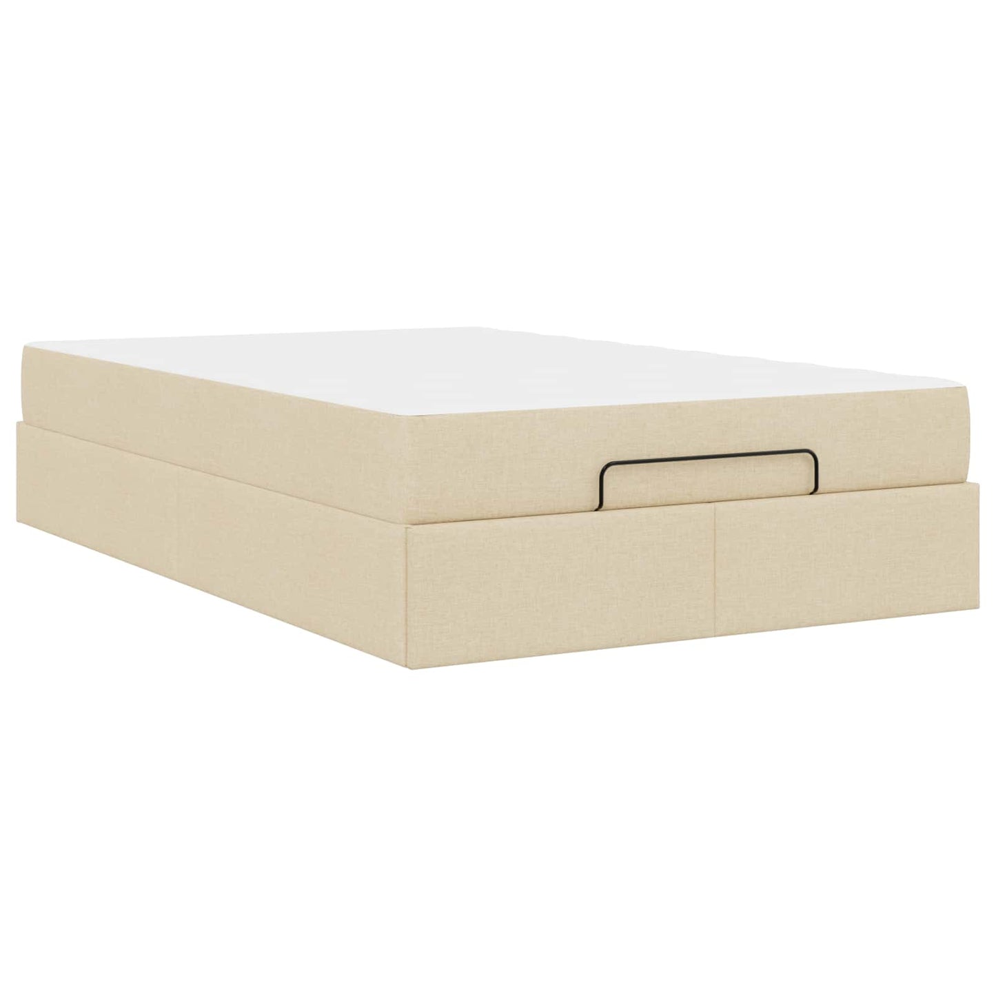 Bettgestell mit Matratze 2 stk. Creme Stoff