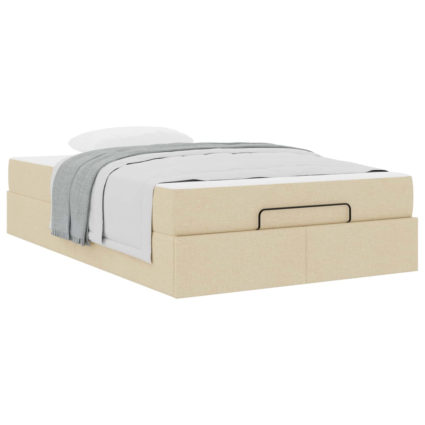 Bettgestell mit Matratze 2 stk. Creme Stoff