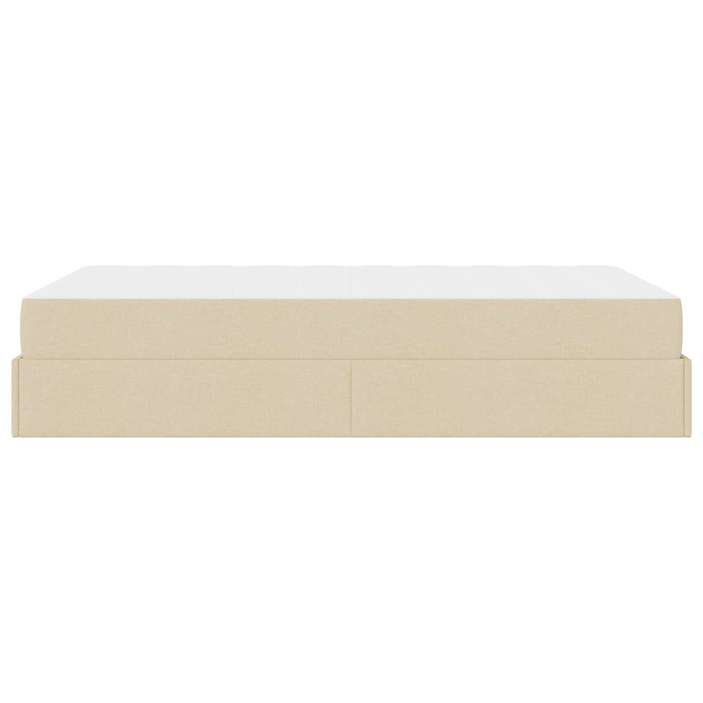 Bettgestell mit Matratze 2 stk. Creme Stoff