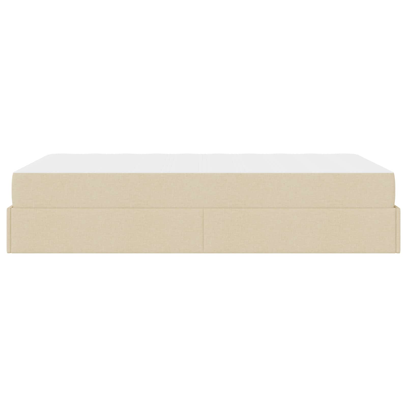 Bettgestell mit Matratze 2 stk. Creme Stoff