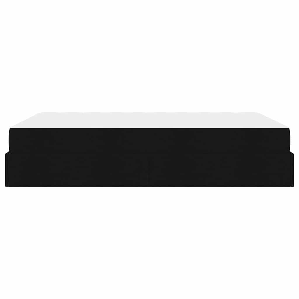 Bettgestell mit Matratze Schwarz 140 x 190 cm Stoff