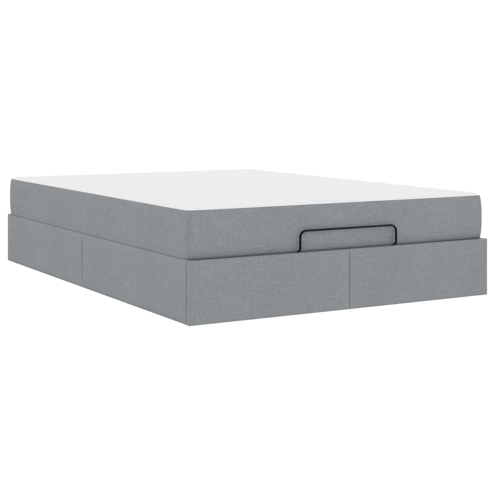 Bettgestell mit Matratze 2 pcs Hellgrau Stoff