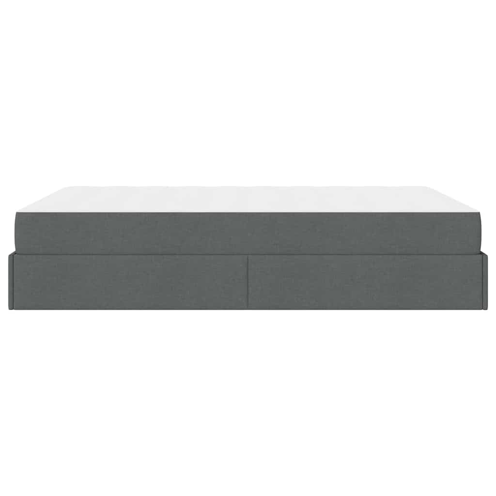 Bettgestell mit Matratze Dunkelgrau 140 x 200 cm Stoff