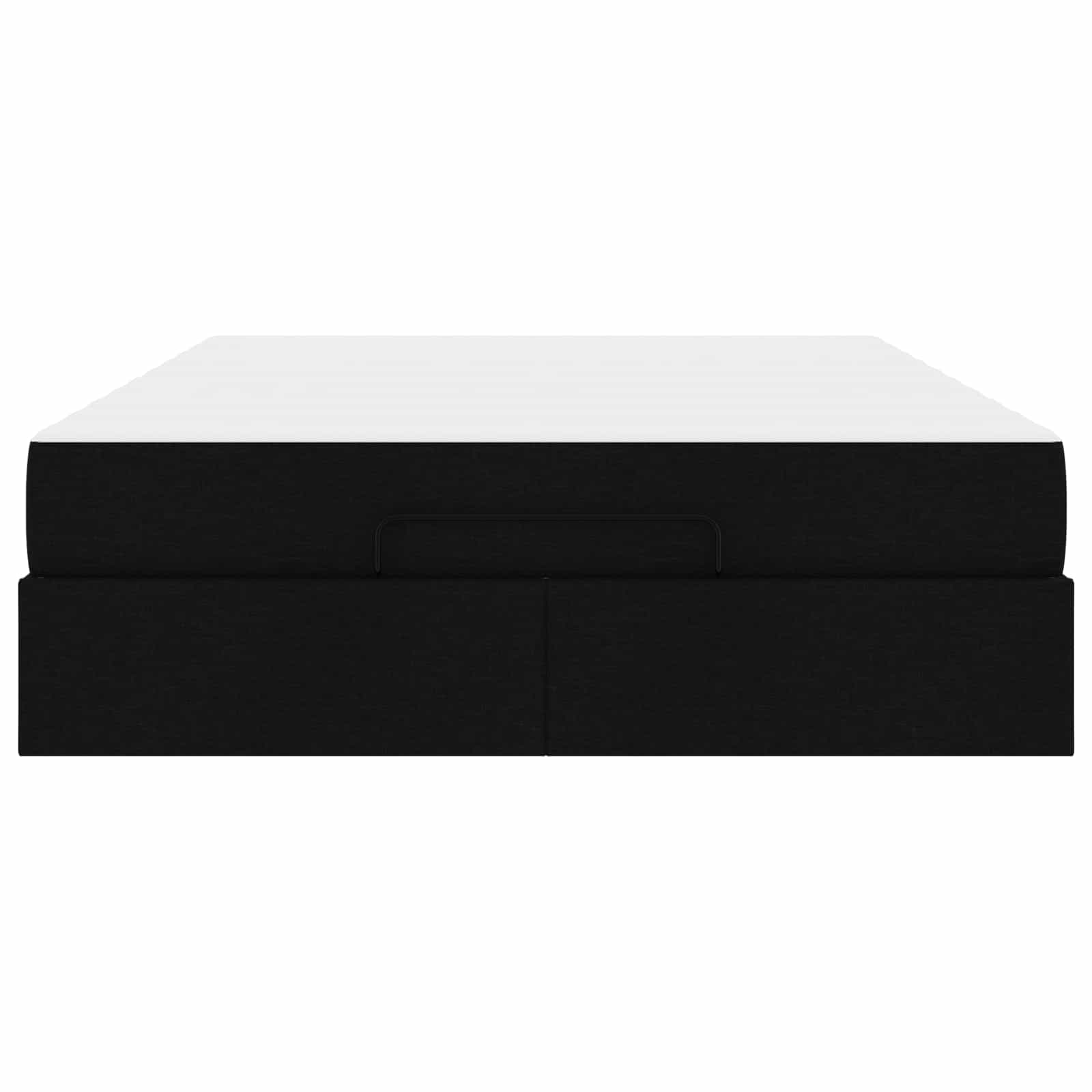 Bettgestell mit Matratze 2 stk. Schwarz Stoff