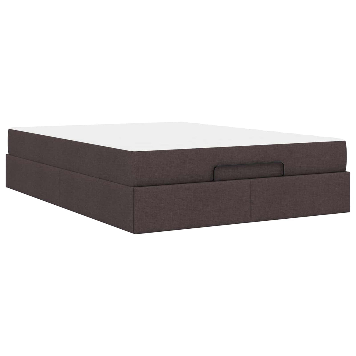 Bettgestell mit Matratze 2 Stk. Hellbraun Stoff