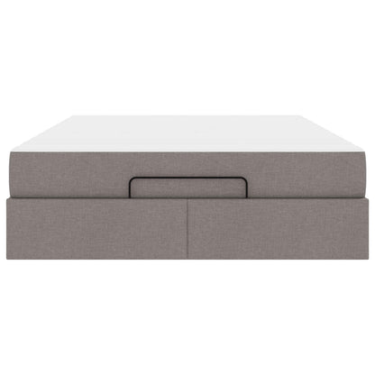 Bettgestell mit Matratze 2 Stk. Taupe Stoff