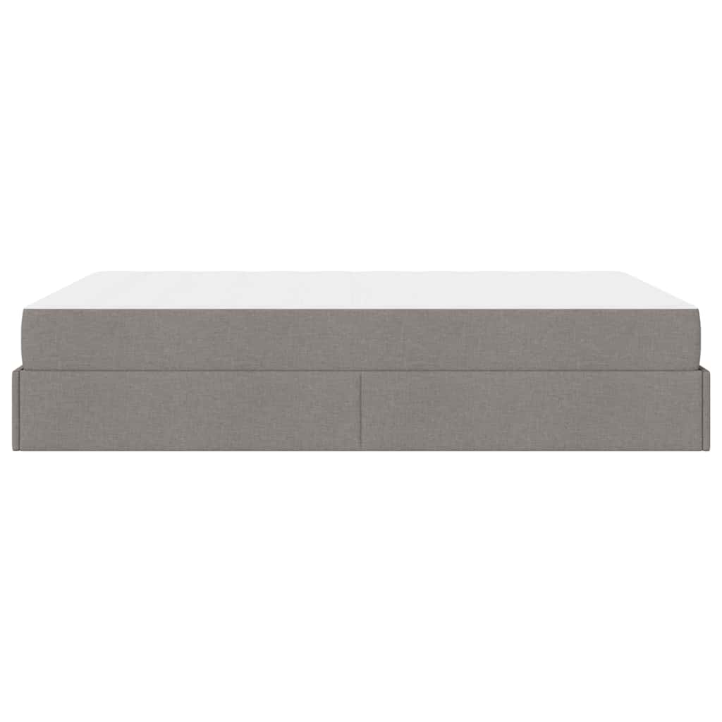 Bettgestell mit Matratze Taupe 140 x 200 cm Stoff