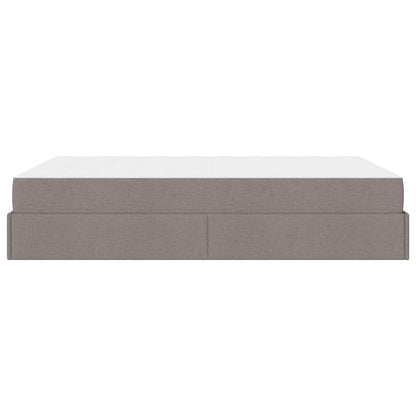 Bettgestell mit Matratze 2 Stk. Taupe Stoff