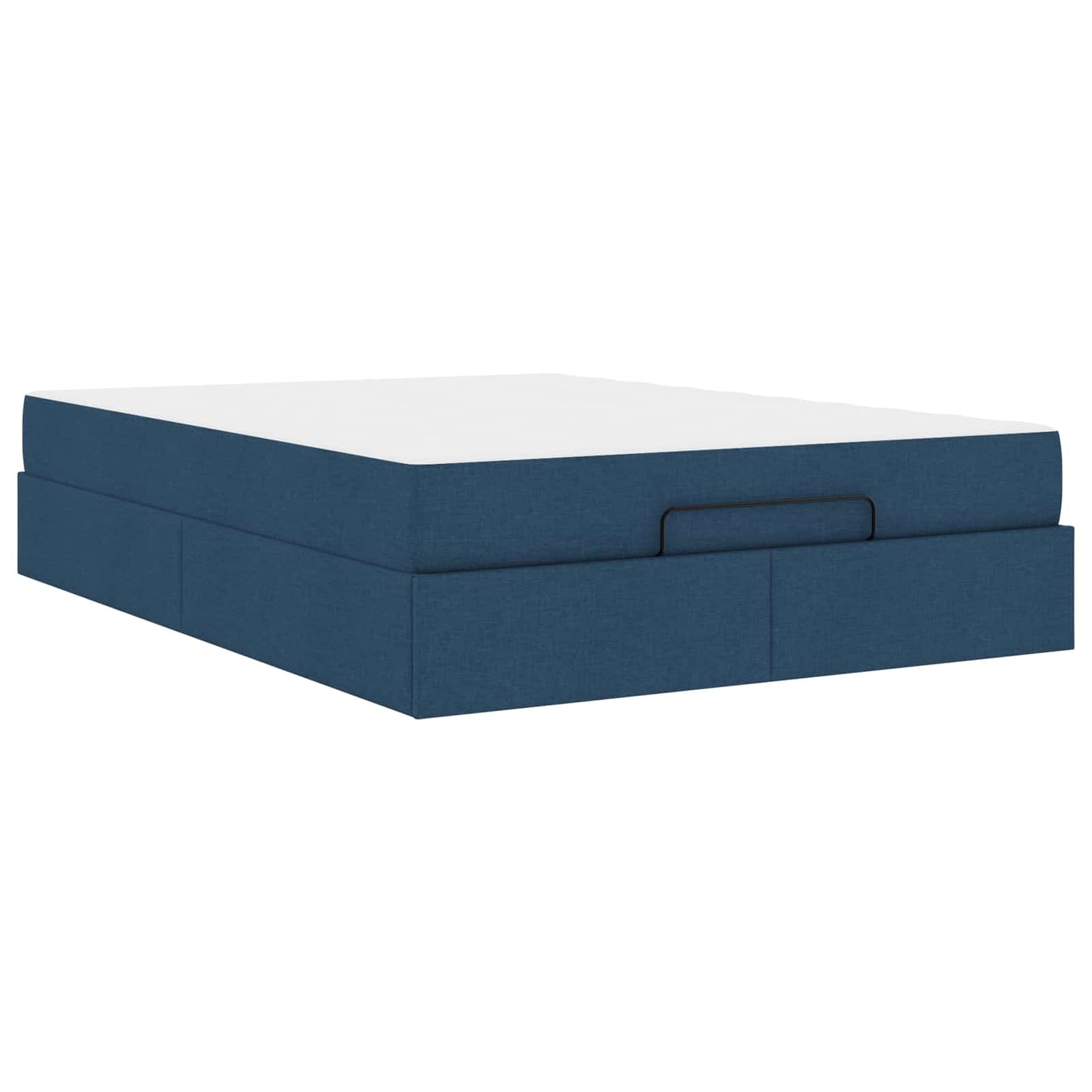 Bettgestell mit Matratze 2 Stk. Blau Stoff