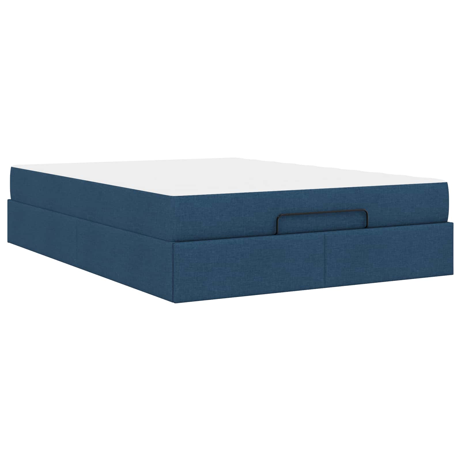 Bettgestell mit Matratze 2 Stk. Blau Stoff