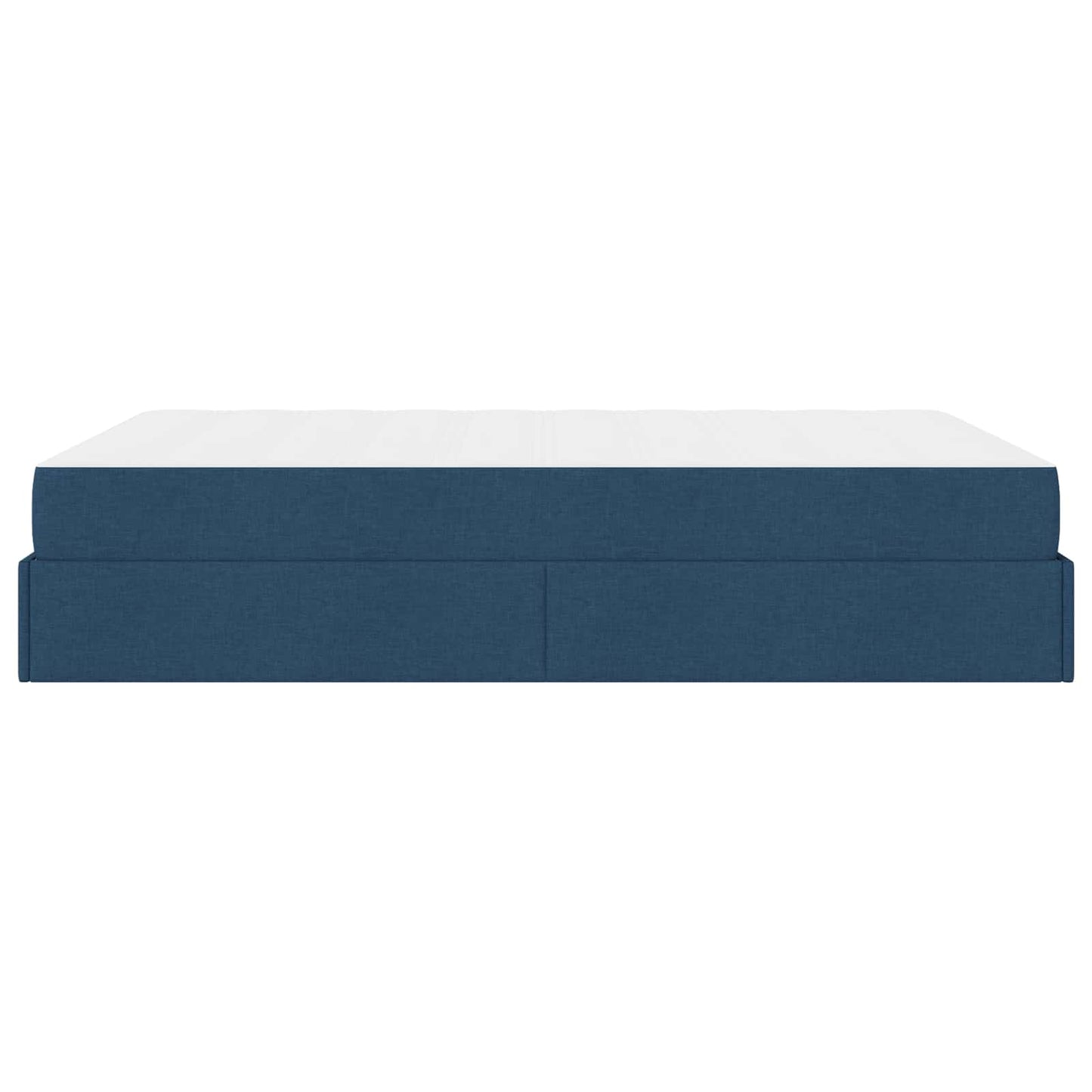 Bettgestell mit Matratze 2 Stk. Blau Stoff
