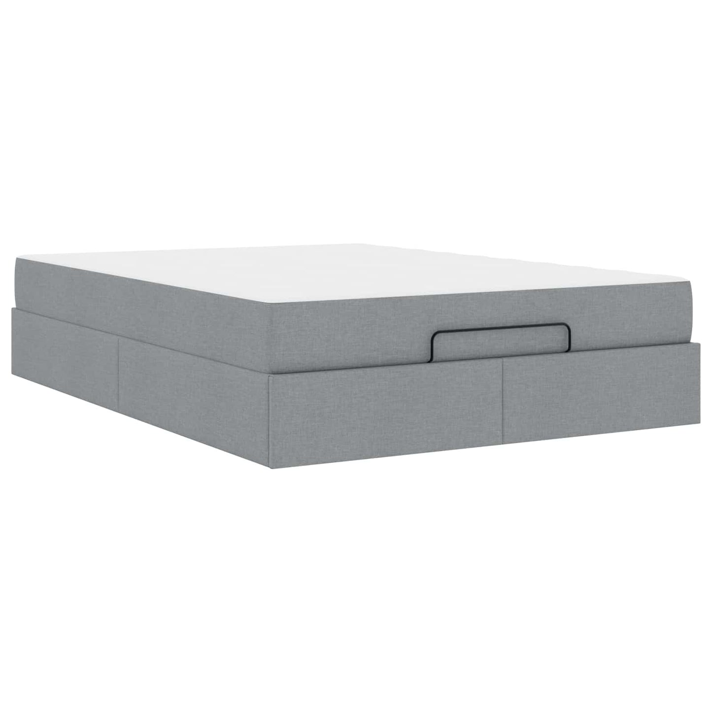 Bettgestell mit Matratze 2 pcs Hellgrau Stoff