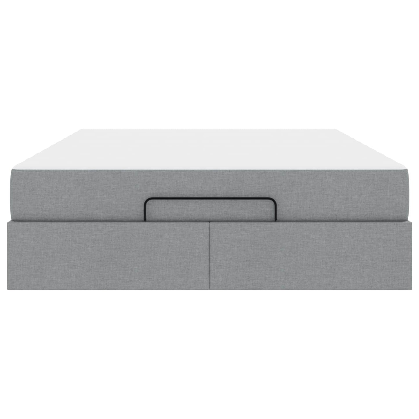 Bettgestell mit Matratze 2 pcs Hellgrau Stoff
