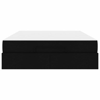Bettgestell mit Matratze 2 stk. Schwarz Stoff