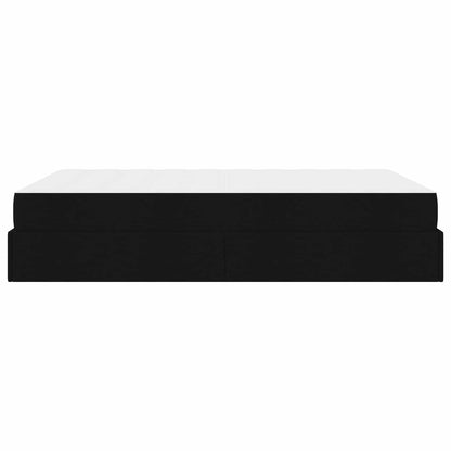 Bettgestell mit Matratze 2 stk. Schwarz Stoff