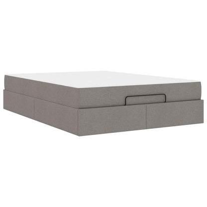 Bettgestell mit Matratze 2 Stk. Taupe Stoff
