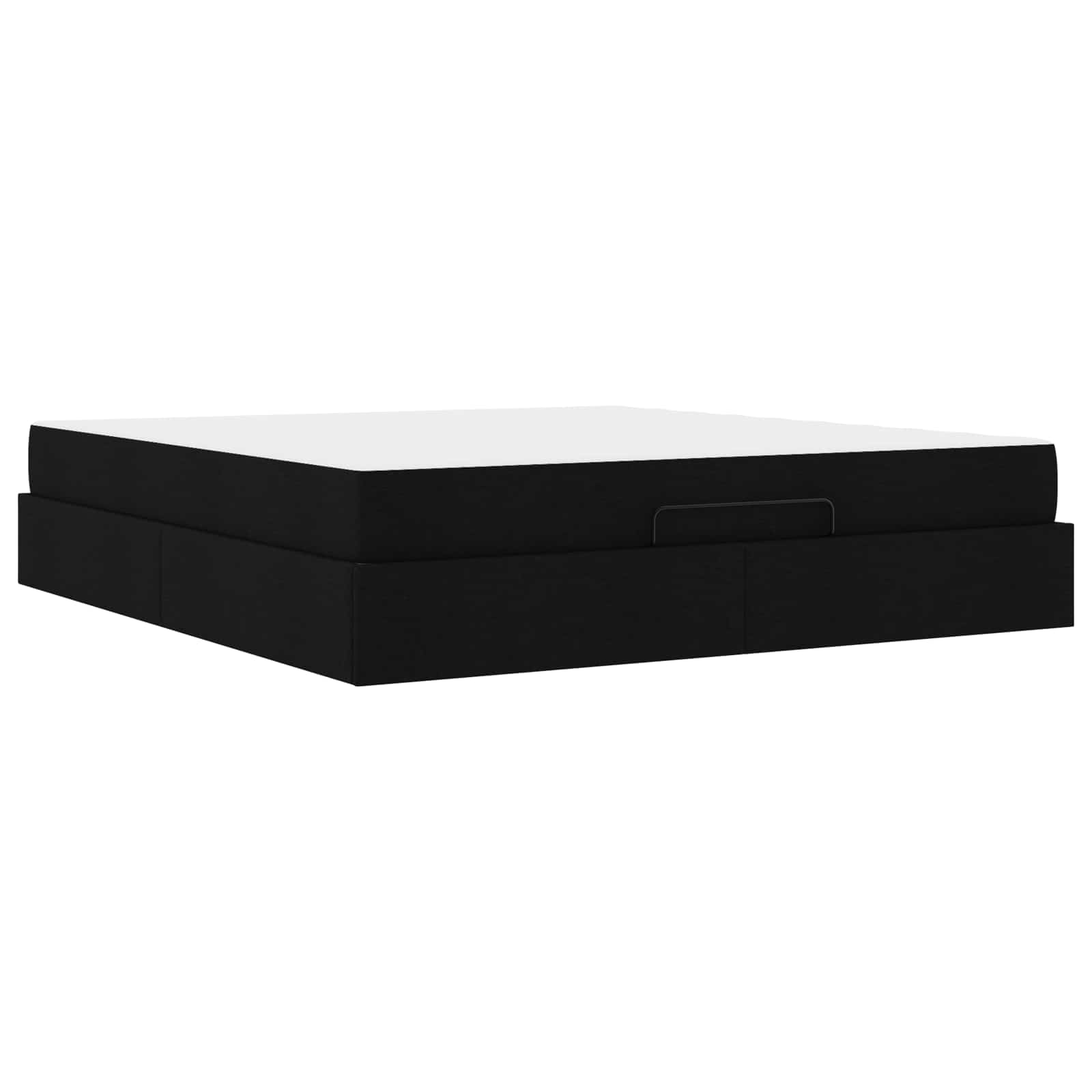 Bettgestell mit Matratze 2 pcs Schwarz Stoff
