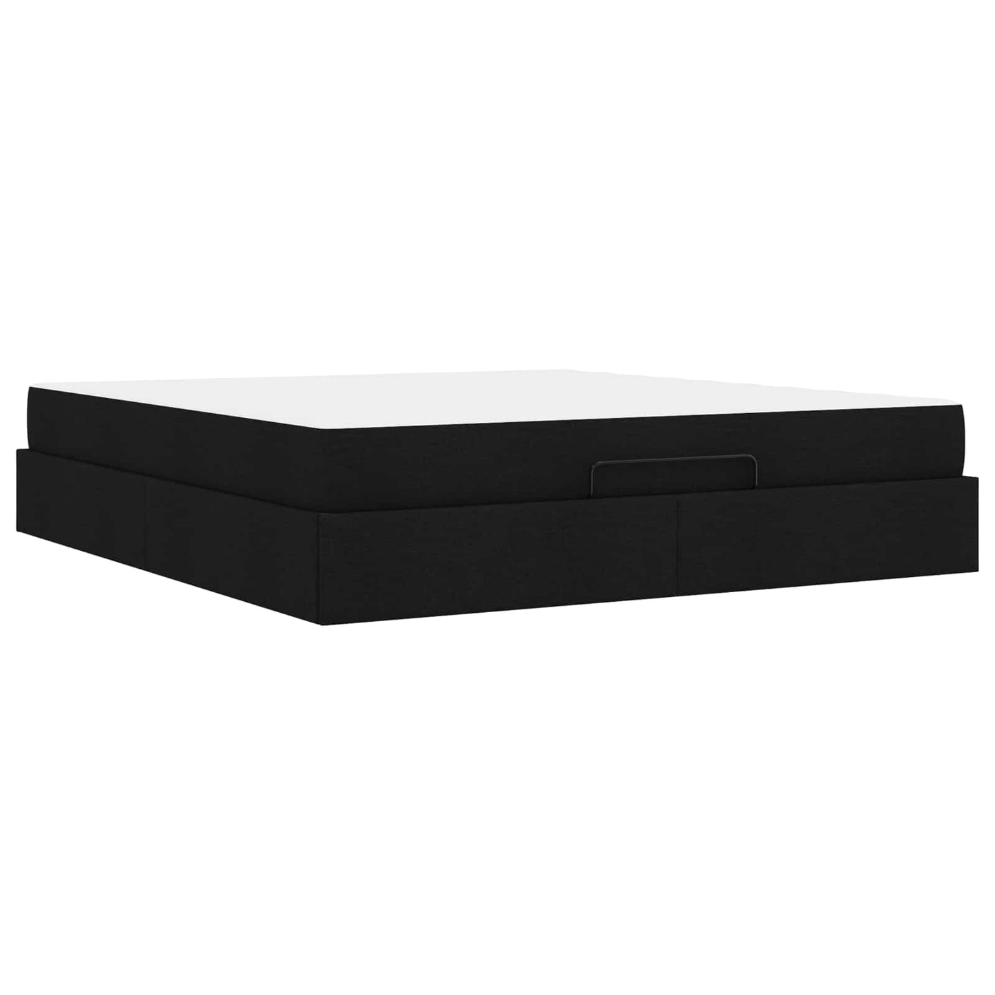Bettgestell mit Matratze 2 pcs Schwarz Stoff