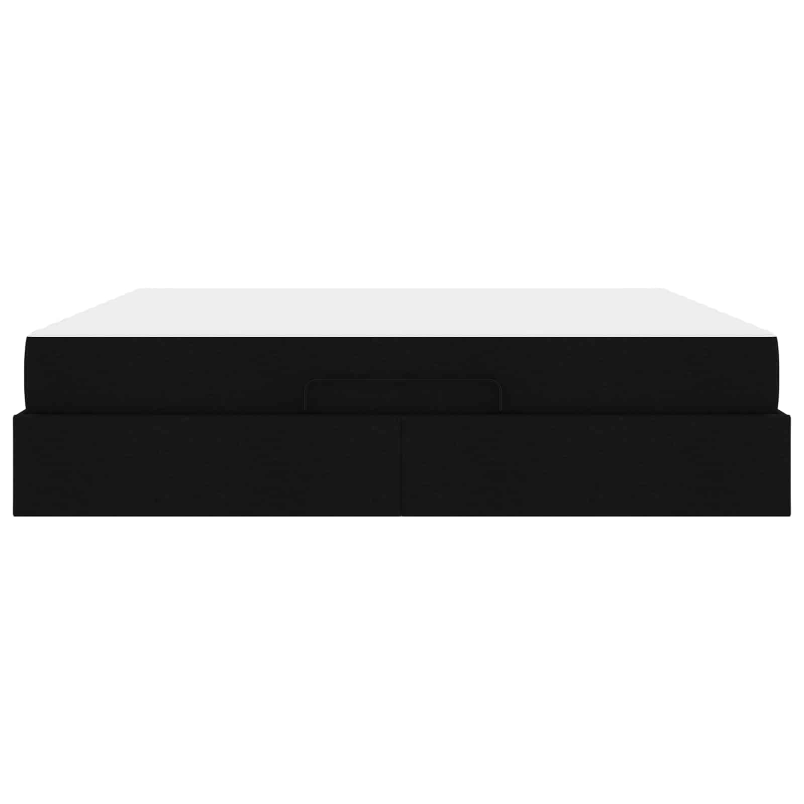 Bettgestell mit Matratze 2 pcs Schwarz Stoff