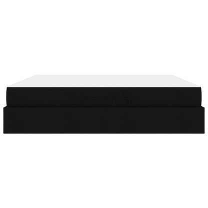 Bettgestell mit Matratze 2 stk. Schwarz Stoff