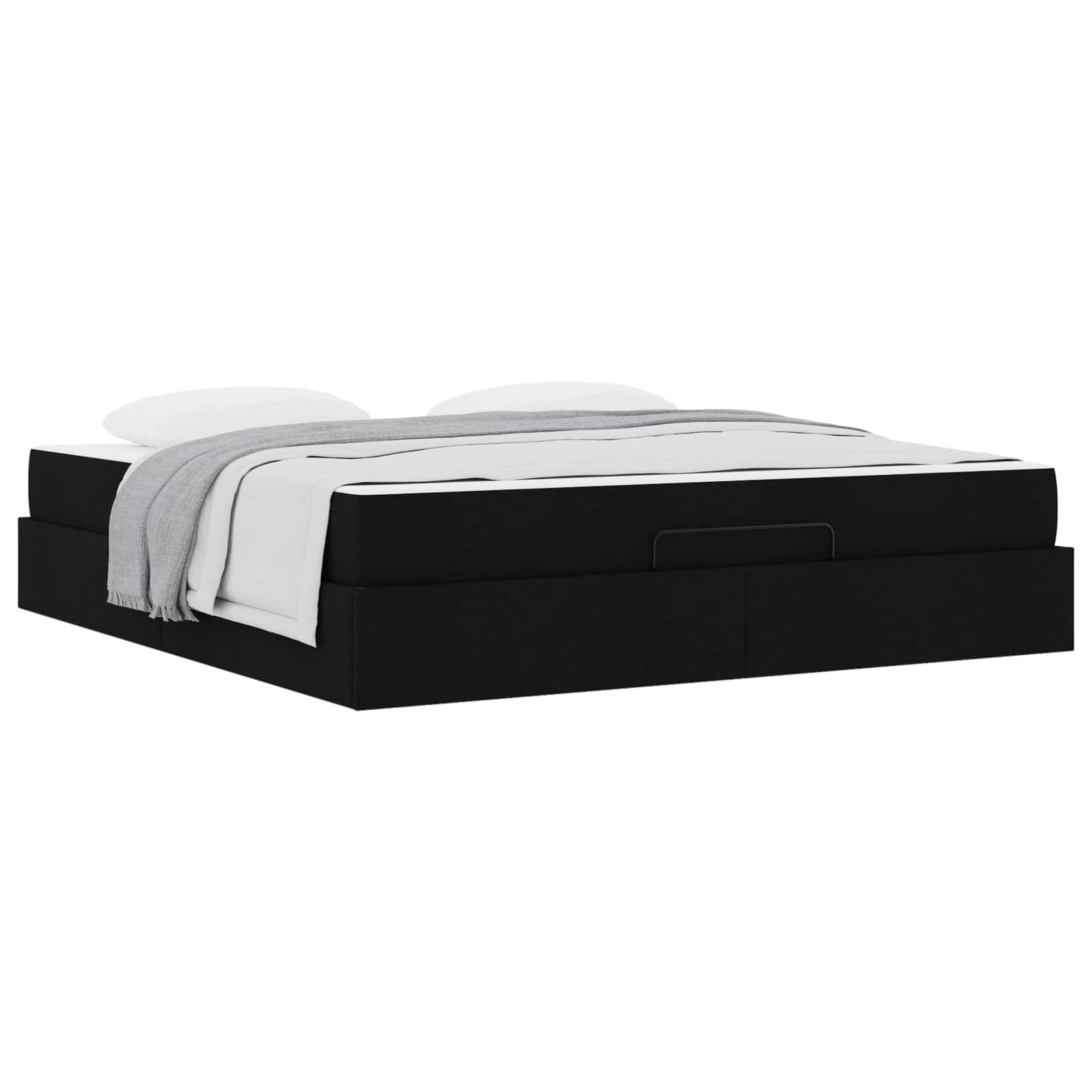 Bettgestell mit Matratze 2 pcs Schwarz Stoff