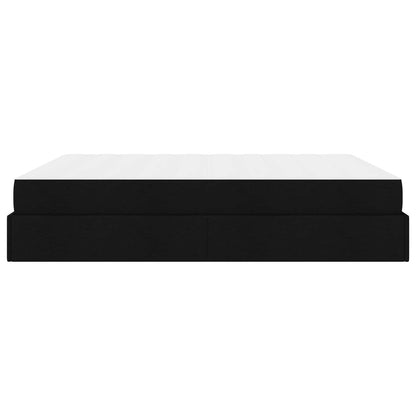 Bettgestell mit Matratze 2 stk. Schwarz Stoff
