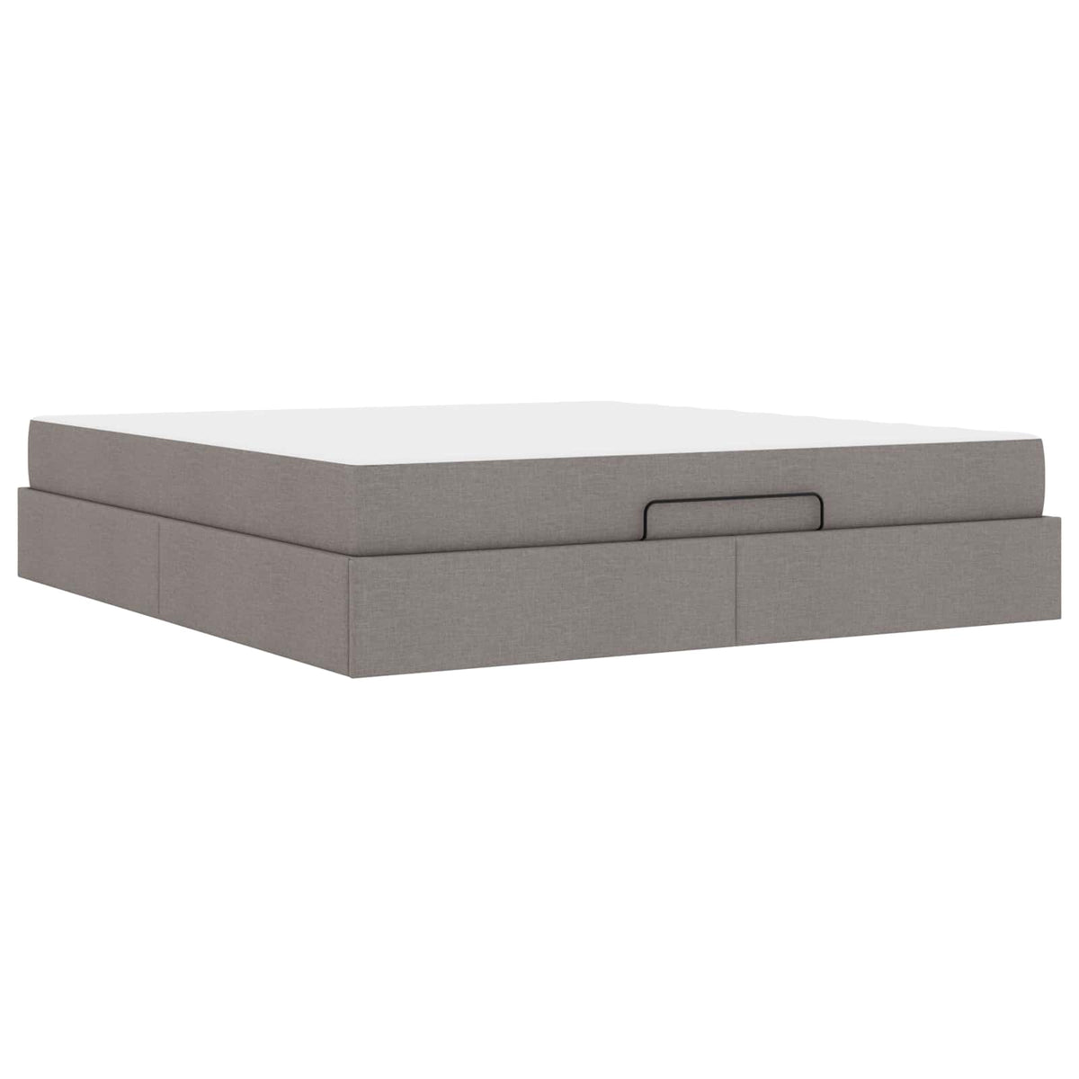 Bettgestell mit Matratze 2 Stk. Taupe Stoff