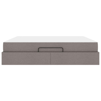 Bettgestell mit Matratze 2 Stk. Taupe Stoff