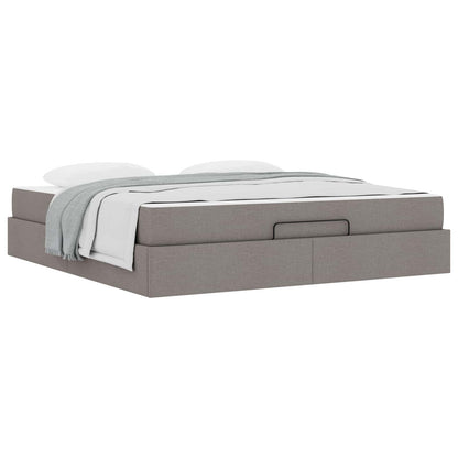 Bettgestell mit Matratze 2 Stk. Taupe Stoff