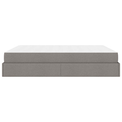 Bettgestell mit Matratze 2 Stk. Taupe Stoff