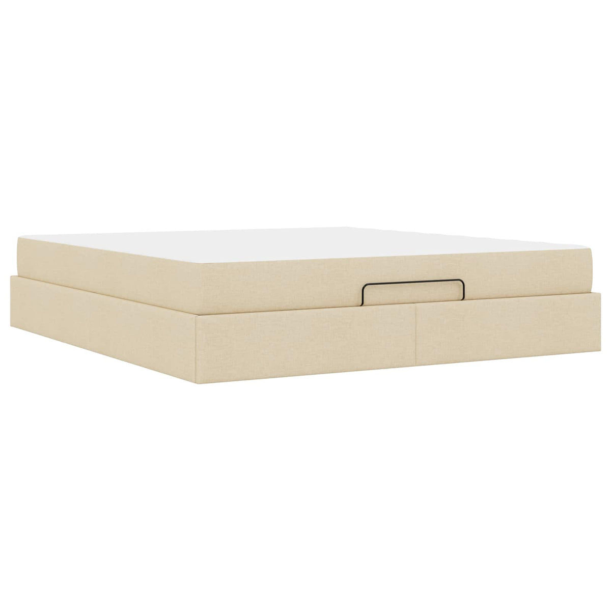 Bettgestell mit Matratze 2 Stk. Creme Stoff