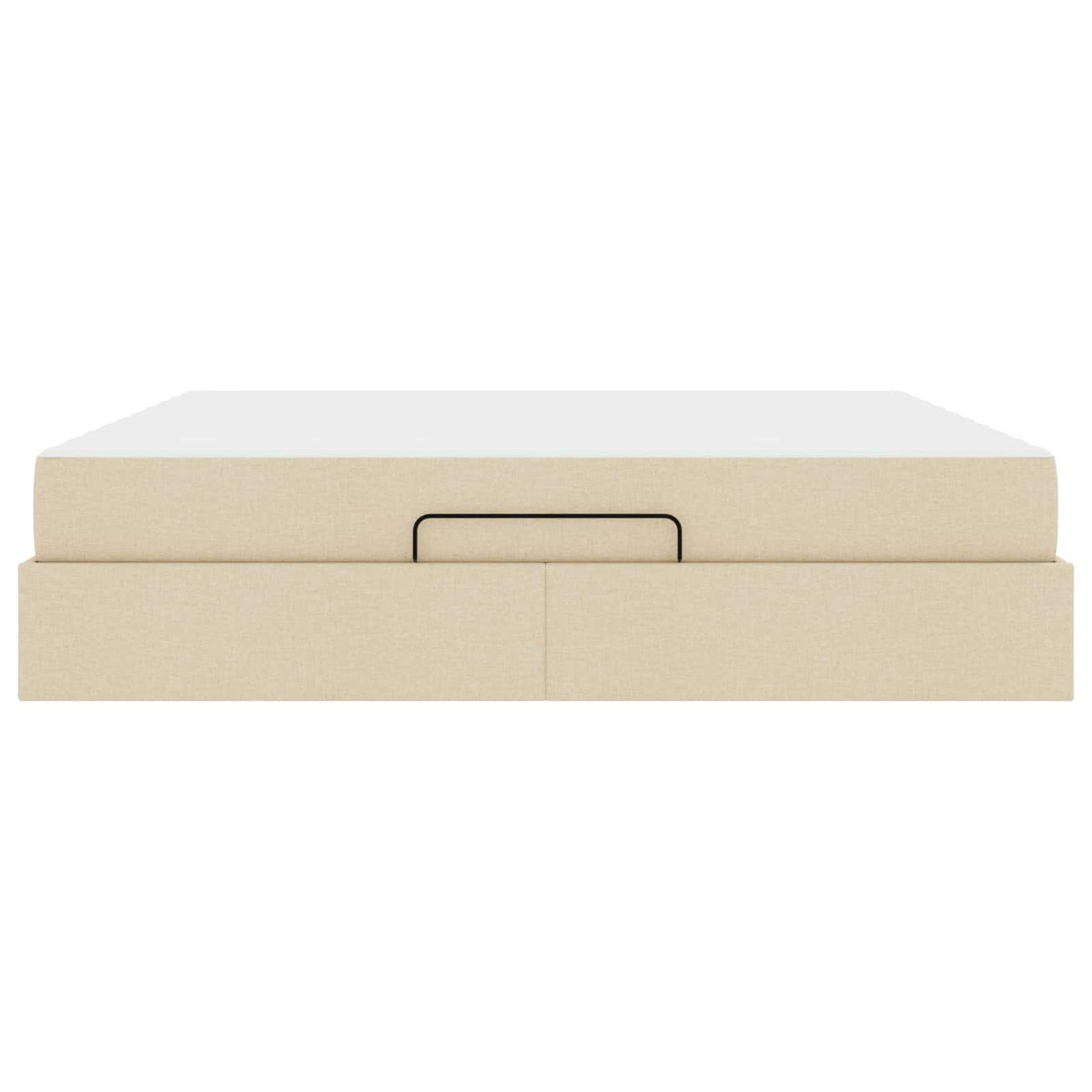 Bettgestell mit Matratze 2 Stk. Creme Stoff