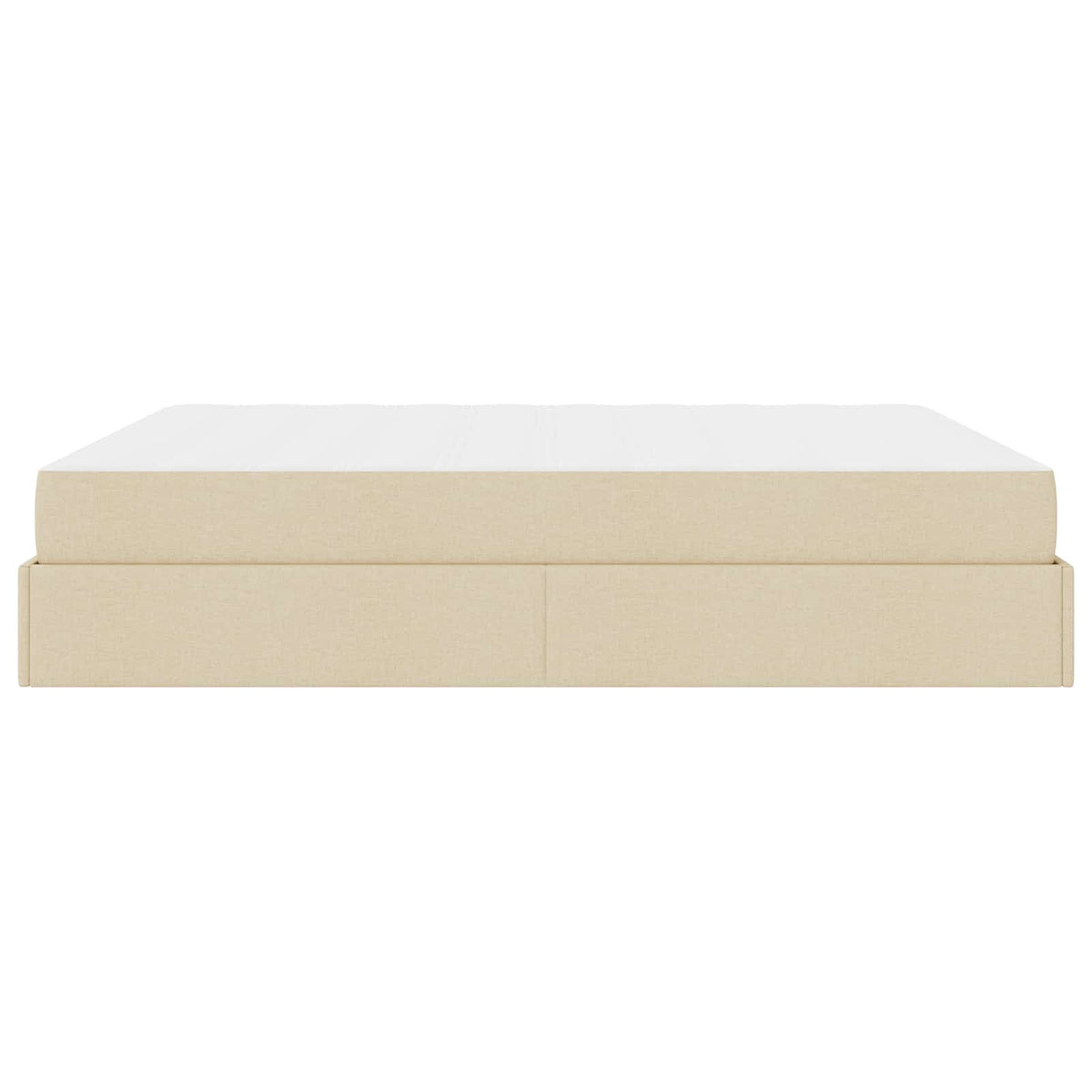 Bettgestell mit Matratze 2 Stk. Creme Stoff