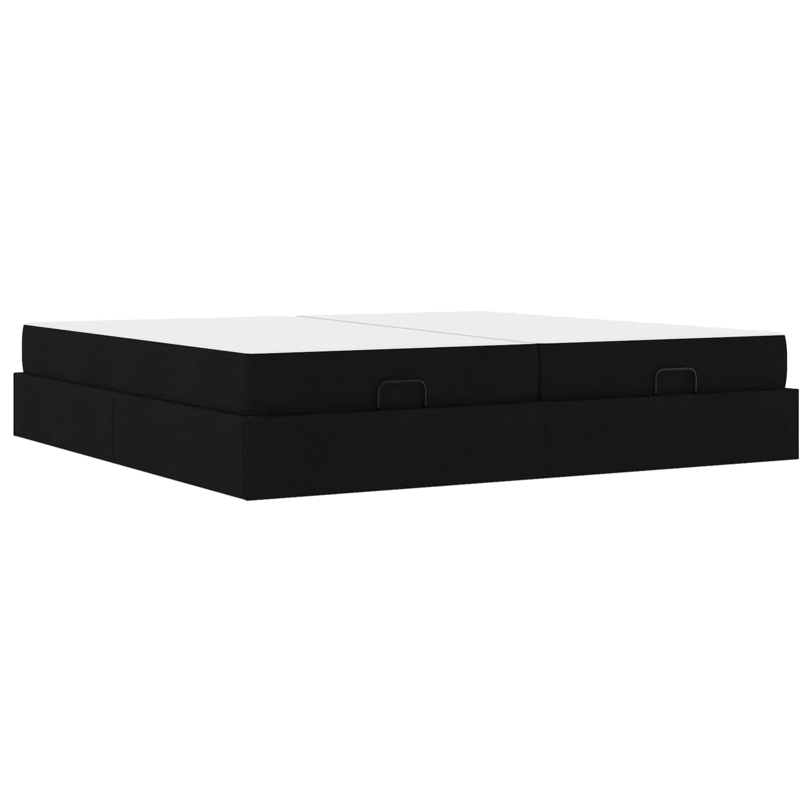 Bettgestell mit Matratze mit Matratze 2 pcs Schwarz Stoff