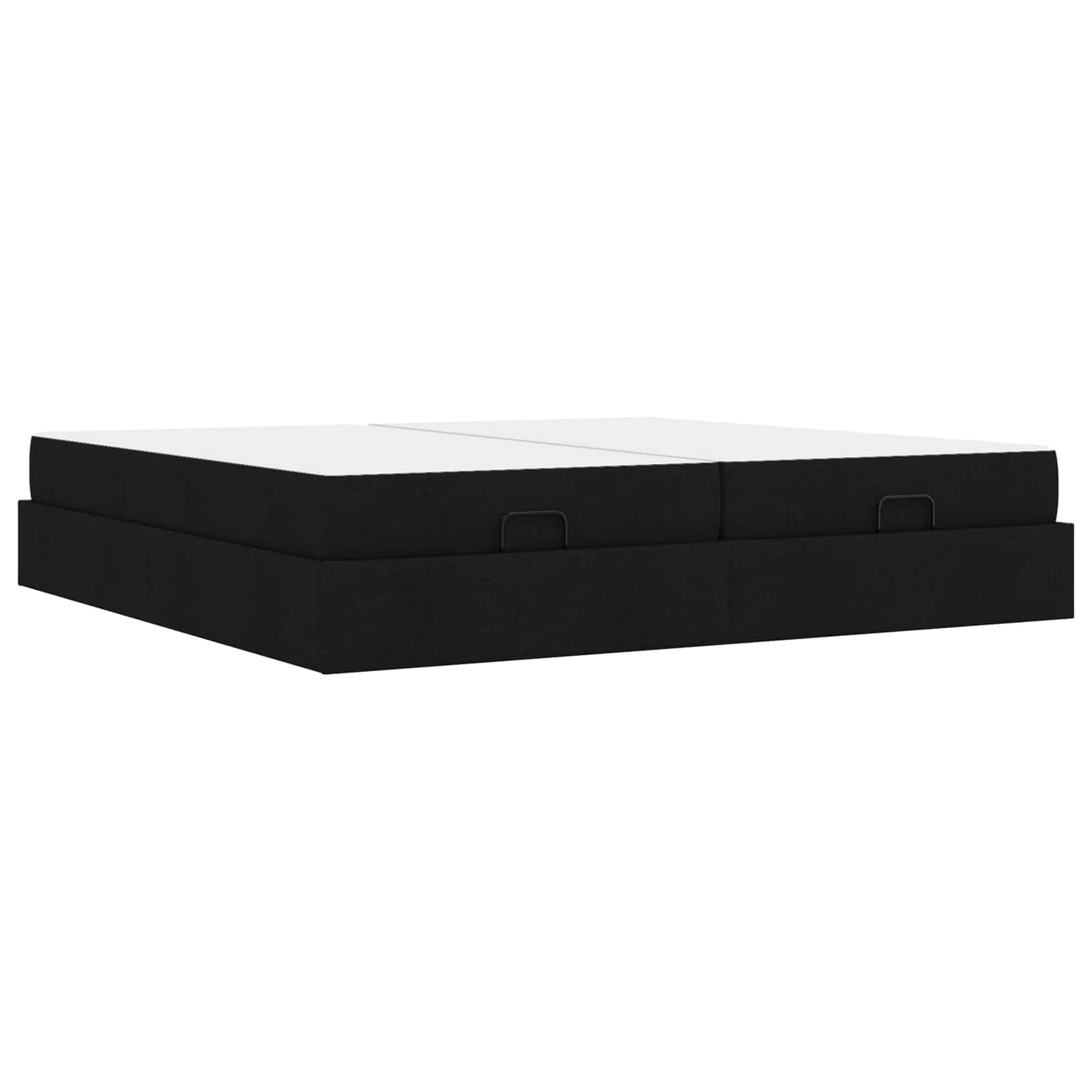 Bettgestell mit Matratze mit Matratze 2 pcs Schwarz Stoff