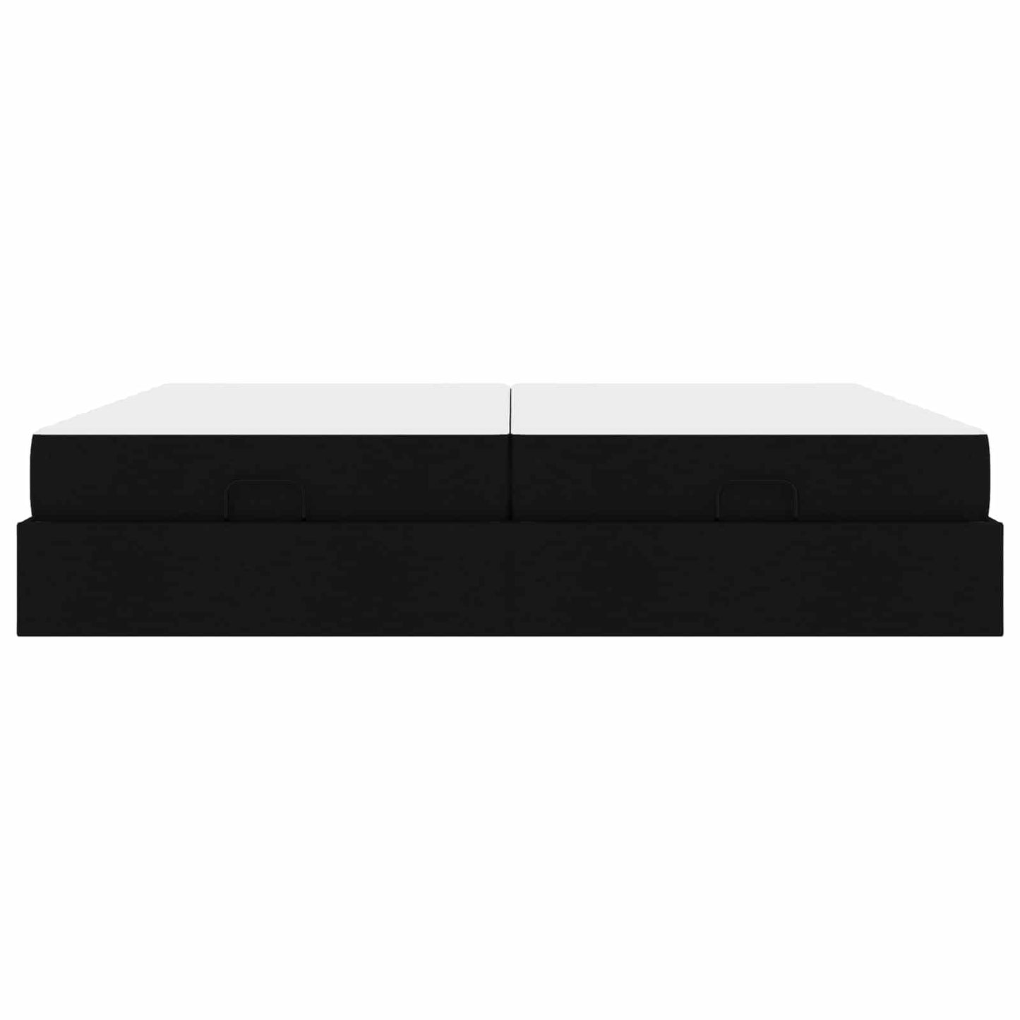 Bettgestell mit Matratze mit Matratze 2 pcs Schwarz Stoff