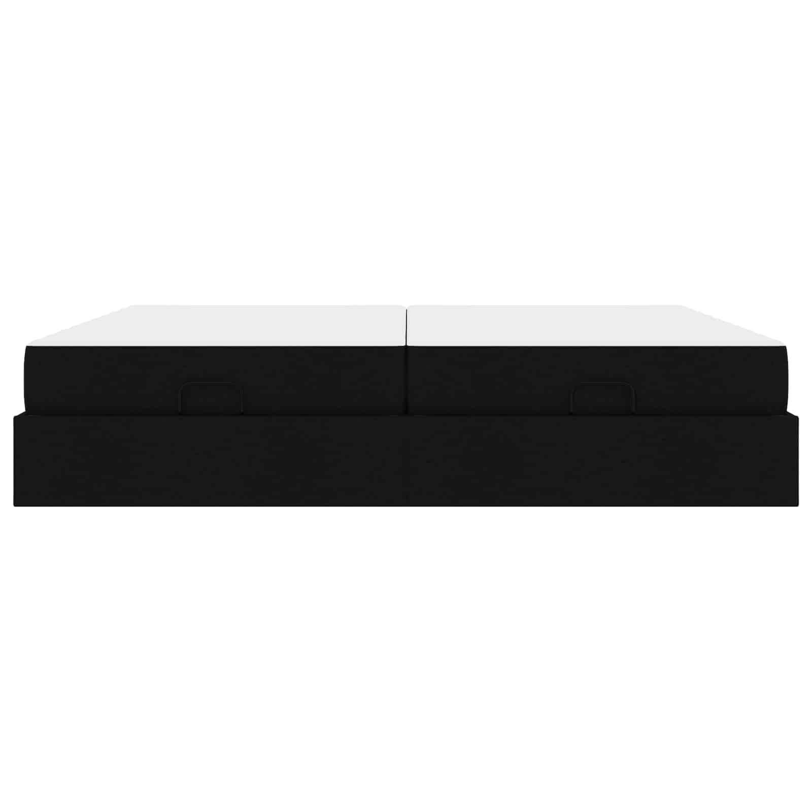 Bettgestell mit Matratze mit Matratze 2 pcs Schwarz Stoff