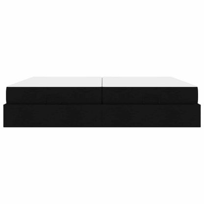Bettgestell mit Matratze 2 stk. Schwarz Stoff
