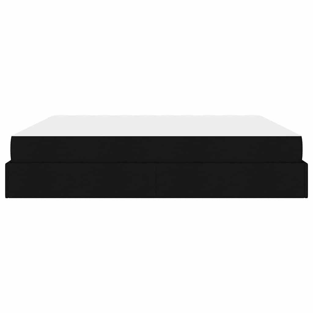 Bettgestell mit Speicher Schwarz 200 x 200 cm Stoff