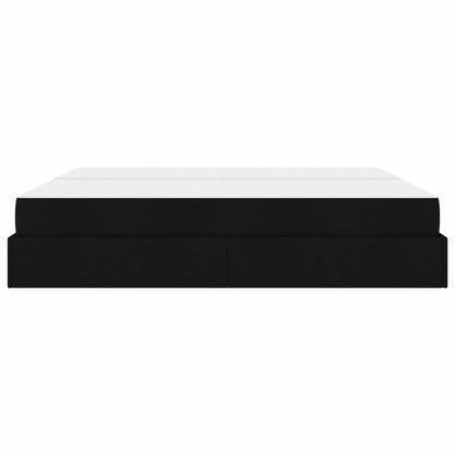 Bettgestell mit Matratze 2 stk. Schwarz Stoff