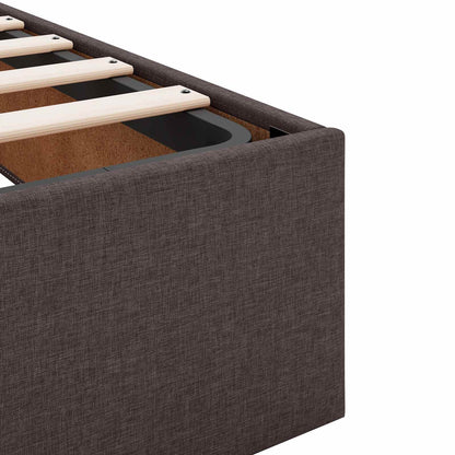 Bettgestell mit Matratze 2 Stk. Hellbraun Stoff