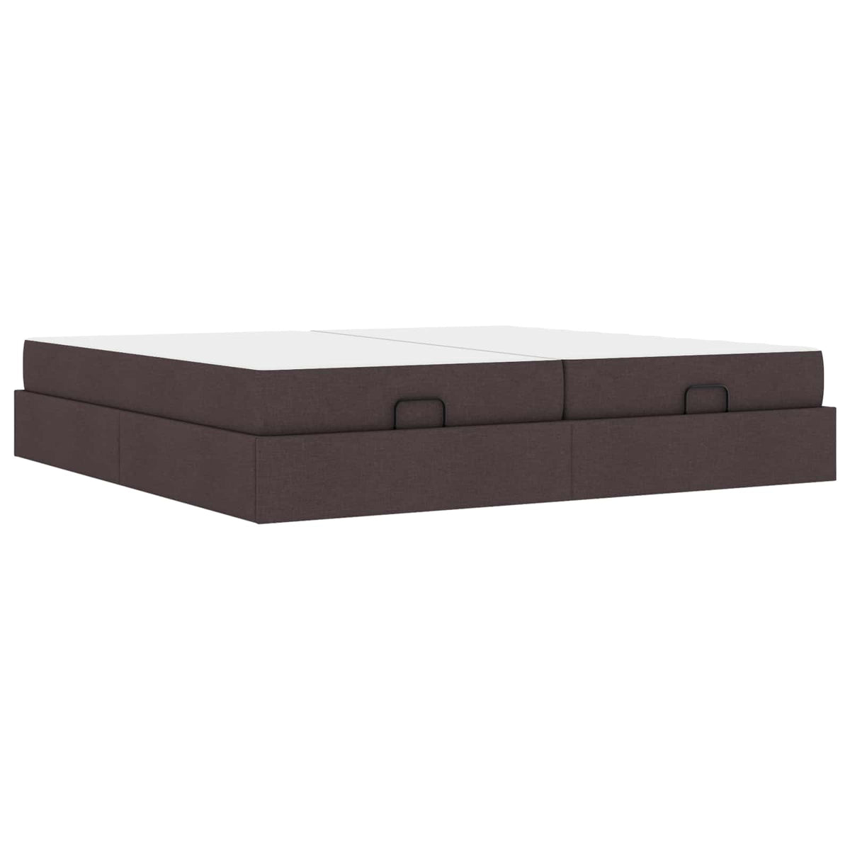 Bettgestell mit Matratze 2 Stk. Hellbraun Stoff