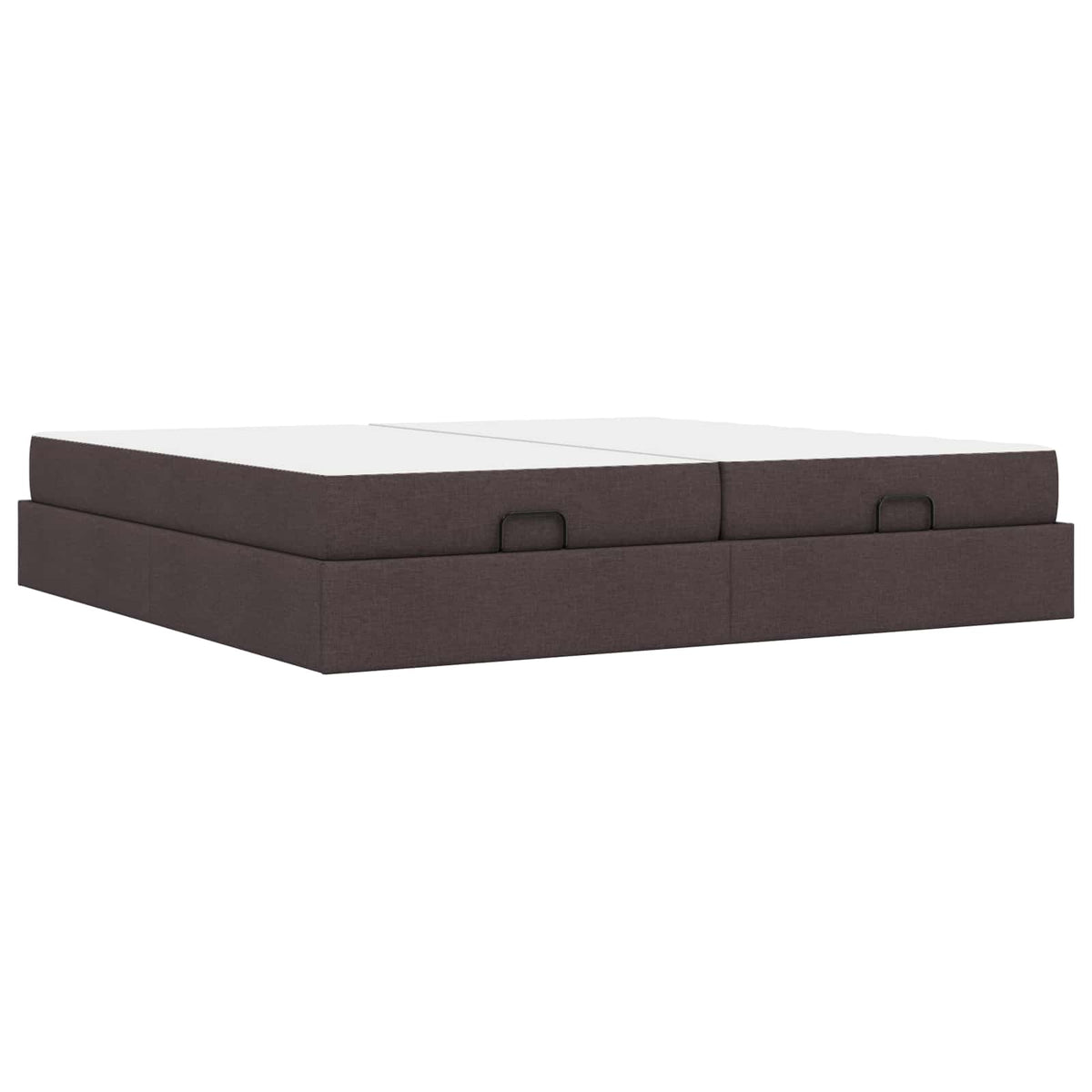Bettgestell mit Matratze 2 Stk. Hellbraun Stoff