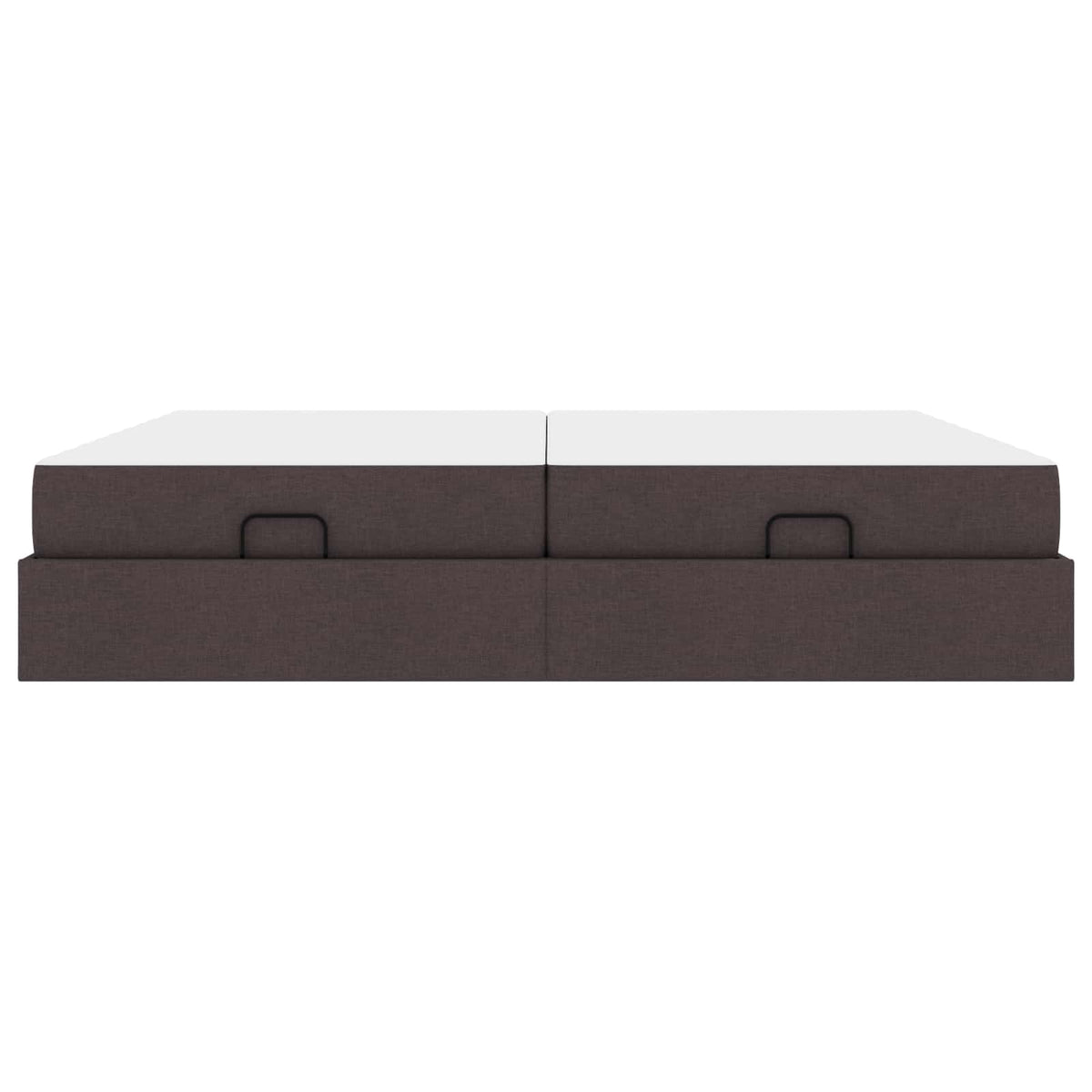 Bettgestell mit Matratze 2 Stk. Hellbraun Stoff