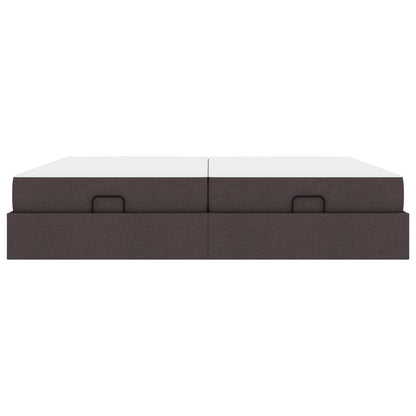 Bettgestell mit Matratze 2 Stk. Hellbraun Stoff