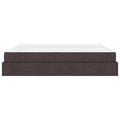 Bettgestell mit Matratze 2 Stk. Hellbraun Stoff