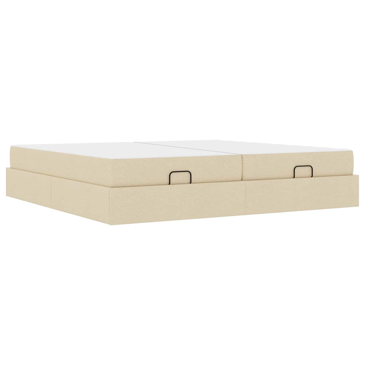 Bettgestell mit Matratze 2 Stk. Creme Stoff